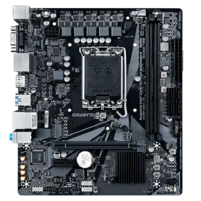 Материнская плата GIGABYTE Intel H610 Express LGA1700 MicroATX Memory DDR4 1xVGA 1xВыход Mini DVI 1xВыход HDMI 1xВыход DisplayPort 4xНаличие USB 2.0 2xUSB 3.2 2xНаличие PS/2 1xRJ45 H610MS2HV2