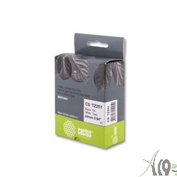 TZ-251_CACTUS Лента CACTUS (CS-TZ251) для печати наклеек в устройствах brother P-touch 1010/1280/1280VP/2700VP, черный на белом, 24мм х 8м