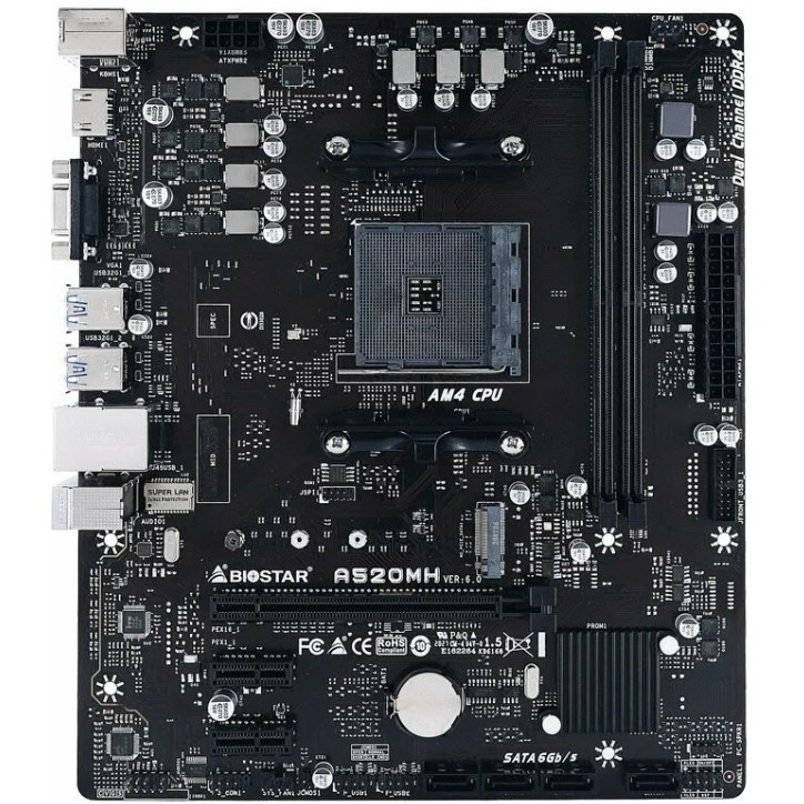 Biostar A520MH RTL{AMD A520,mATX (uATX),Socket AM4}