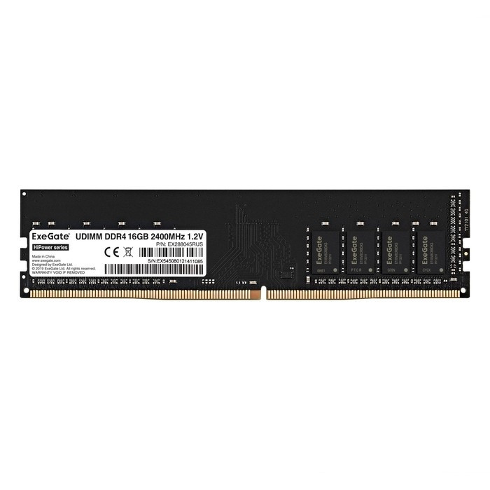 Exegate EX288045RUS Модуль памяти ExeGate HiPower DIMM DDR4 16GB <PC4-19200> 2400MHz