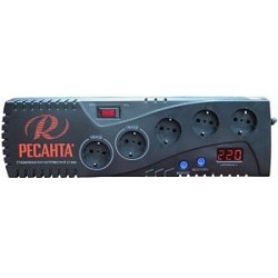 Ресанта С-1500 63/6/33 Стабилизатор {5 розеток -(3/2), 1000 Вт, 220В±8% + защита RJ11, Вес 3,8 кг} Ресанта С-1500 63/6/33 Стабилизатор {5 розеток -(3/2), 1000 Вт, 220В±8% + защита RJ11, Вес 3,8 кг}