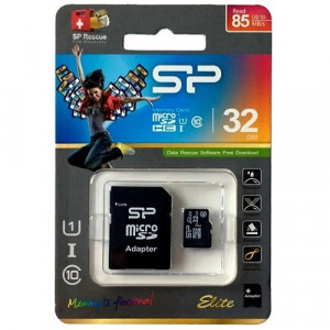 Micro SecureDigital 32Gb Silicon Power SP032GBSTHBU1V10SP {MicroSDHC Class 10 UHS-I, SD adapter}