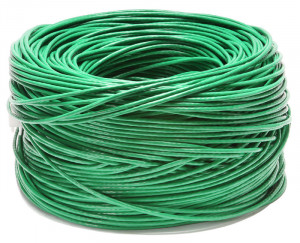 Cabeus UTP-4P-Cat.5e-SOLID-LSZH-GN Кабель витая пара UTP (U/UTP), категория 5e, 4 пары (24 AWG), одножильный, зеленый, LSZH, нг(А)-HF