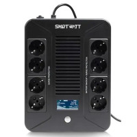 SMARTWATT UPS SAFE PRO LCD 600 {линейно-интерактивный, 600/360 ВА/Вт, напольный/настенный, LCD дисплей, Shuko CEE7/4 - 8 шт. (4 шт. с резервным питанием, 4 шт. - сетевой фильтр} SMARTWATT UPS SAFE PRO LCD 600 {линейно-интерактивный, 600/360 ВА/Вт, напольный/настенный, LCD дисплей, Shuko CEE7/4 - 8 шт. (4 шт. с резервным питанием, 4 шт. - сетевой фильтр}