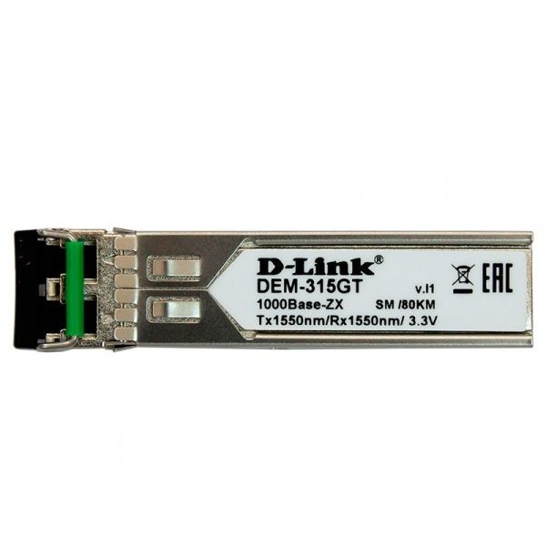 D-Link 315GT/A1A SFP-трансивер с 1 портом 1000Base-ZX для одномодового оптического кабеля (до 80 км)