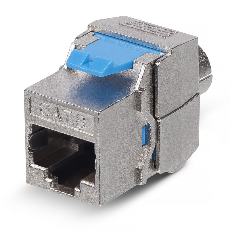 Cabeus KJ-RJ45-Cat.8-SH-180-Toolless Вставка Keystone Jack RJ-45(8P8C), 180 градусов, категория 8, полный экран, без инструмента Toolless, белая