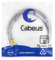 Cabeus PC-UTP-RJ45-Cat.6-3m-LSZH Патч-корд U/UTP, категория 6, 2xRJ45/8p8c, неэкранированный, серый, LSZH, 3м Cabeus PC-UTP-RJ45-Cat.6-3m-LSZH Патч-корд U/UTP, категория 6, 2xRJ45/8p8c, неэкранированный, серый, LSZH, 3м
