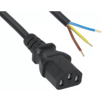 Filum  Кабель питания FL-PC-C13-C2-1.8-BK ПВС-ВП 3x1.5 С13 - свободный конец, 220/250В, 10А, чёрный, 1.8м