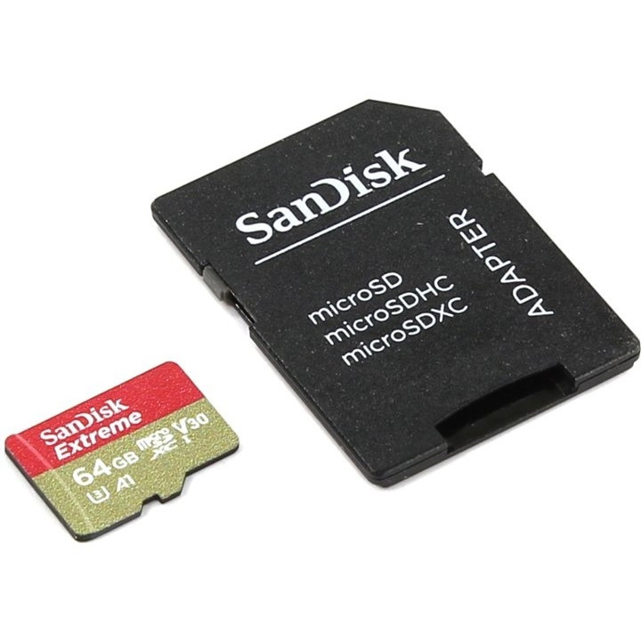 Карта памяти microsdxc uhs i u3 sandisk extreme 64 гб
