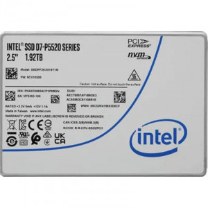 Intel SSD D7-P5520 Series, 1.92TB, U.2(2.5" 15mm), NVMe, PCIe 4.0 x4, TLC, SSDPF2KX019T1M1