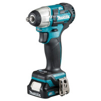 Makita TW160DWAE Гайковерт ак(уд) [TW160DWAE] { 12В,2х2Ач Li-ion,0-3600\0-2000у\м,160Нм,квадрат 3/8",1.0кг,чем,подсв,M8-M16 }