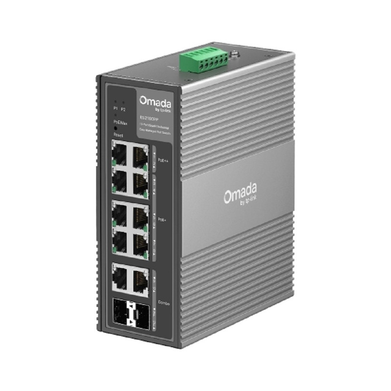 TP-Link IES210GPP Omada 10-портовый гигабитный индустриальный коммутатор Easy Managed с 6 портами PoE+ и 2 портами PoE++