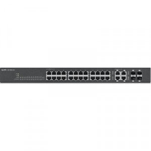 ZYXEL GS1920-24V2-EU0101F Гибридный Smart коммутатор ZYXEL Nebula Flex GS1920-24v2, 24xGE, 4xCombo (SFP/RJ-45), бесшумный (без вентилятора), автономное/облачное управл.