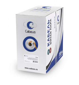 Cabeus UTP-4P-Cat.5e-SOLID-LSZH Кабель витая пара UTP (U/UTP), категория 5e, 4 пары (24 AWG), одножильный, оранжевый, LSZH, нг(А)-HF, (305 м)
