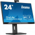 LCD IIYAMA 23.8" XUB2490HSUC-B5 {IPS 1920x1080 60Hz 250cd 8bit(6bit+FRC) D-Sub HDMI DisplayPort USB 2x2W WebCam Pivot VESA}