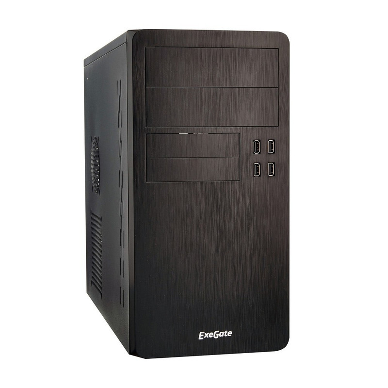 Exegate EX277203RUS Корпус Minitower SP-415UP Black, mATX <без БП> 4*USB+2*USB3.0, HD Audio, петля, без винтовое крепление HDD, датчик вскрытия