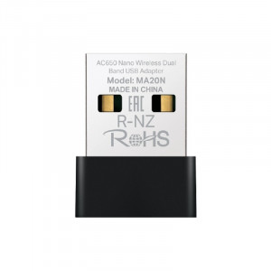 Mercusys MA20N Сверхкомпактный двухдиапазонный USB-адаптер Wi-Fi AC650 
