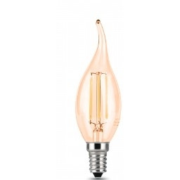 GAUSS 104801805 Светодиодная лампа LED Filament Свеча на ветру E14 5W 420lm 4100K Golden 1/10/50 