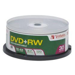 Verbatim  Диски DVD+RW , 4.7Gb 4-х , 25шт, Cake Box (43489)