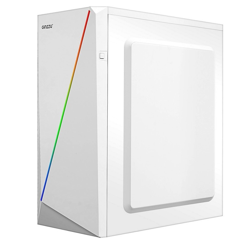 Ginzzu SL220 White  FAN 12LED USB3.0 Window w/o PSU 