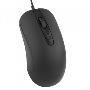 CBR CM 110 Black USB, Мышь офисн., 800/1200/1600/2400 dpi, 4 кн., 1.8 м, резиновое колесо прокрутки 