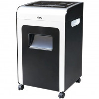 Шредер Deli E9917-EU черный/белый (секр.P-4) фрагменты 16лист. 31лтр. скрепки скобы пл.карты CD