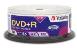 Verbatim  Диски DVD+R  4.7Gb 16х, 10 шт, Cake Box (43498) 