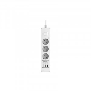 Harper Сетевой фильтр с USB зарядкой UCH-440 White PD3.0 (3 роз.,5м., 2xUSB+1xType-C портами, 4000W) {H00003204}