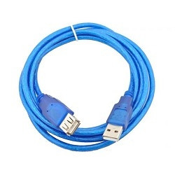 Кабель удлинительный Telecom (VUS6956T-1.8MTBO) USB2.0 AM/AF прозрачная, голубая изоляция 1.8m [6937510885848/6937510850723/6937510850822]