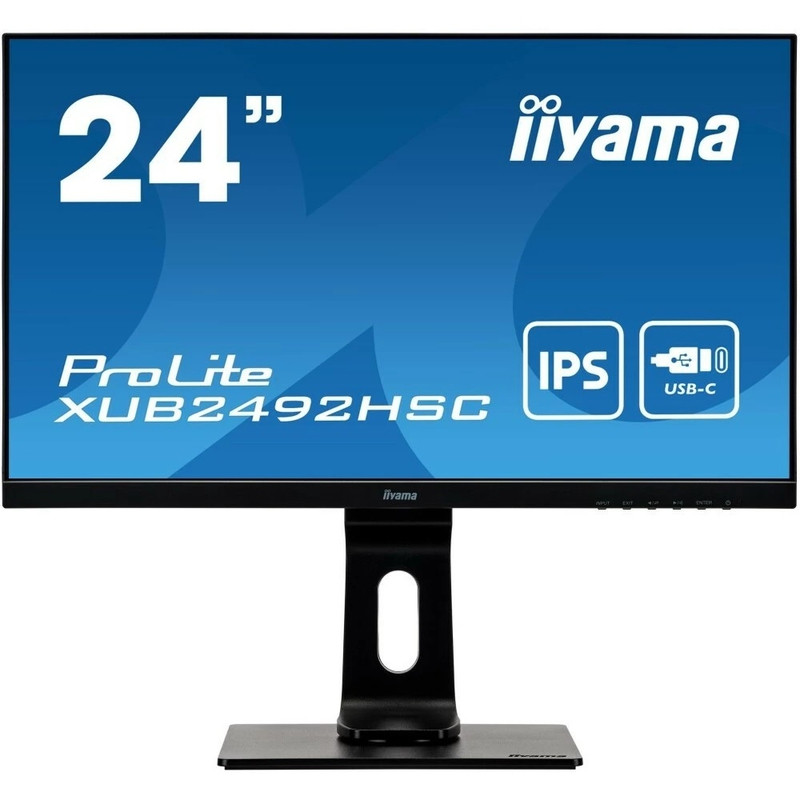 LCD IIYAMA 23.8" XUB2492HSC-B1 {IPS 1920x1080 75Hz 4ms 178/178 250cd 1000:1 8bit HDMI1.4 DisplayPort1,2 2xUSB3.0 USB-C3.0 2x2W Pivot VESA}