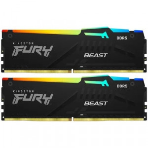 Kingston16GB 6000MT/s DDR5 CL40 DIMM (Kit of 2) FURY Beast RGB