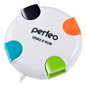 Perfeo USB-HUB 4 Port, (PF-VI-H020 White) белый [PF_4284]