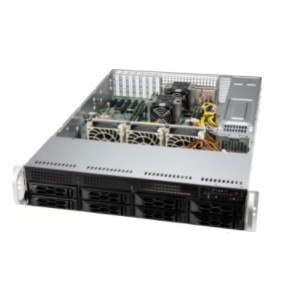 Supermicro server chassis CSE-LA25TQC-R609LP, 2U Dual and Single Intel and AMD CPUs, 7 low-profile expansion slot(s), 8 x 3.5" (tool-less) or 2.5" (screw) hot-swap SAS3/SATA drive bay, 600W / 650W RPS