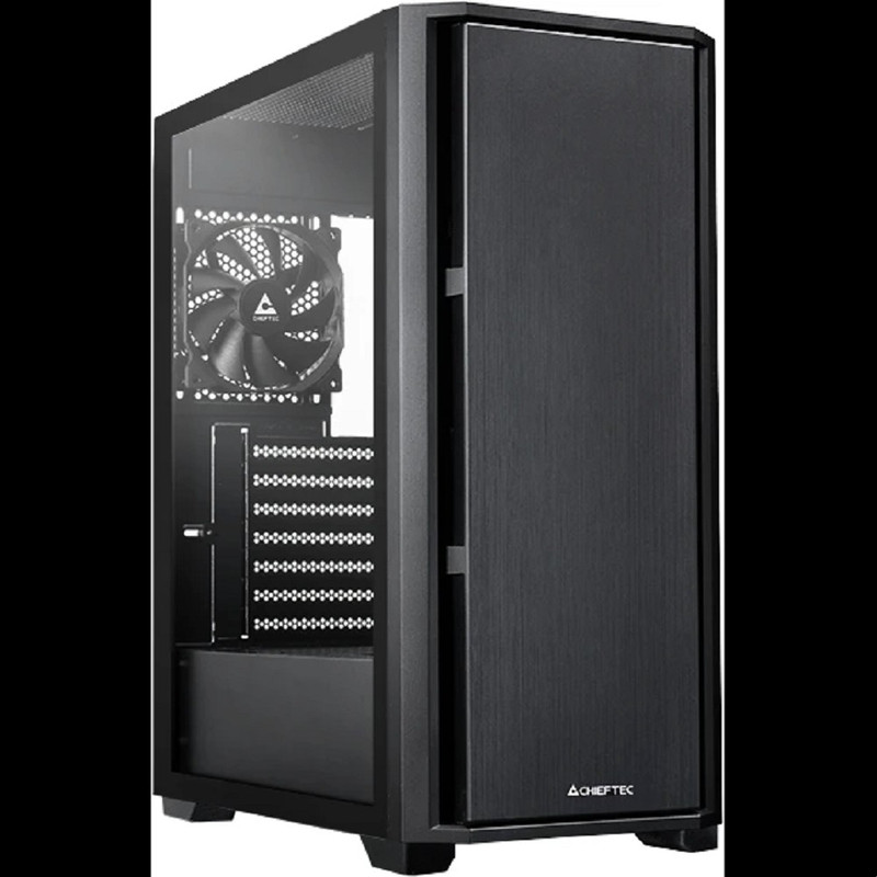CHIEFTEC PRO MIDI TG AS-02B-TG-OP без БП, боковая панель из закаленного стекла, черный, ATX