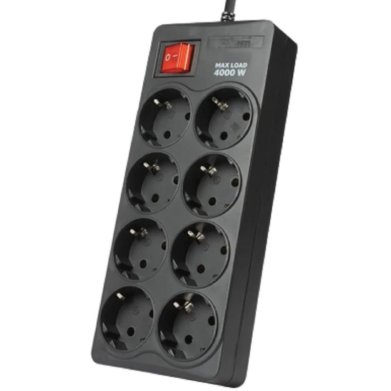 Filum Сетевой фильтр FL-SP8-5.0M-16, 4000 Вт., 8 розеток, шнур 5.0 м., черный {00-01095527}