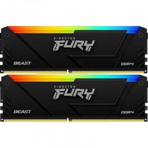 Память DDR4 2x16GB 3200MHz Kingston KF432C16BB2AK2/32 Fury Beast RGB RTL Gaming PC4-25600 CL16 DIMM 288-pin 1.35В kit single rank с радиатором Ret