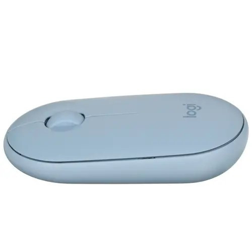 910-006655 Мышь беспроводная Logitech PEBBLE M350 Blue голубая, оптическая, 1000dpi, 2.4GHz, USB-ресивер, бесшумная, под обе руки