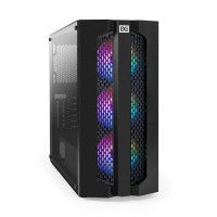 Exegate EX294966RUS Корпус Miditower ExeGate EVO-9205 (ATX, без БП, с окном, 1*USB+1*USB3.0, аудио, 3 вент. 12см с RGB подсветкой)