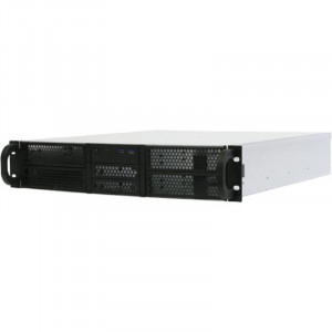 Procase Корпус 2U server case,4x5.25+2HDD,черный,без блока питания(2U,2U-redundant),глубина 550мм,ATX 12"x9.6", панель вентиляторов 4*80х25 PWM