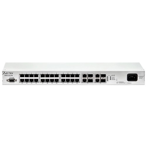 ELTEX MES2124 Ethernet-коммутатор 24 порта 10/100 Base-T, 4 порта 10/100/1000 Base-T/1000Base-X (SFP), L2, 220V AC, 12V DC