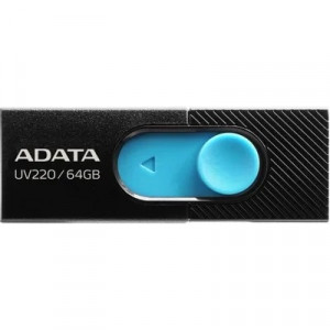 Флешка USB A-Data UV220 64ГБ, USB2.0, черный и синий [auv220-64g-rbkbl]