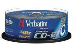 43352 Диски CD-R Verbatim 25 шт. 52-x 700Mb, Cristal AZO, Cake Box 