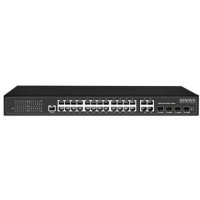 Коммутатор/ OSNOVO Управляемый L2 PoE коммутатор Gigabit Ethernet на 24 RJ45 PoE + 4 x GE Combo Uplink, до 30W на порт, суммарно до 400W