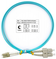 Cabeus FOP-50-LC-SC-1m Шнур оптический duplex LC-SC 50/125 mm OM3 1м LSZH Cabeus FOP-50-LC-SC-1m Шнур оптический duplex LC-SC 50/125 mm OM3 1м LSZH