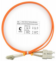 Cabeus FOP-62-LC-SC-1m Шнур оптический duplex LC-SC 62,5/125 mm 1м LSZH Cabeus FOP-62-LC-SC-1m Шнур оптический duplex LC-SC 62,5/125 mm 1м LSZH