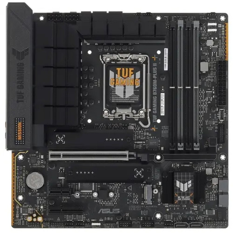 Материнская плата ASUS TUF GAMING B760M-PLUS II, LGA1700 4xDDR5 4xSATA3 3xM.2 RAID HDMI DP mATX