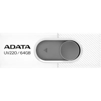 Флешка USB A-Data UV220 64ГБ, USB2.0, белый и серый [auv220-64g-rwhgy]