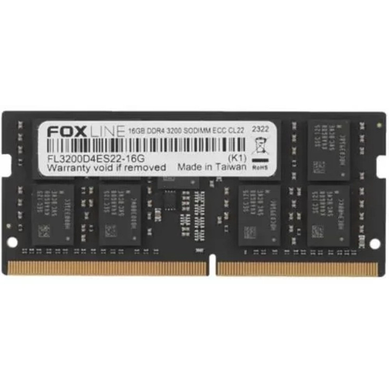 Память оперативная/ Foxline SODIMM 16GB 3200 DDR4 ECC CL22 (1Gb*8)