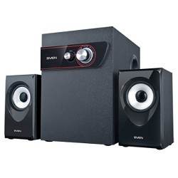 SVEN MS-305 черный { акуст. система 2.1, FM-тюнер, USB/SD, дисплей, ПДУ, Bluetooth, мощн. 20 Вт+2х10 Вт, чёрн}