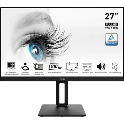 MSI PRO 27" MP271AP черный {IPS 1920x1080 100hz 1ms 178/178 300cd 1000:1 8bit(6bit+FRC) D-Sub HDMI1.4 DisplayPort1.2 2x2W HAS Pivot VESA} [9S6-3PA29T-086]